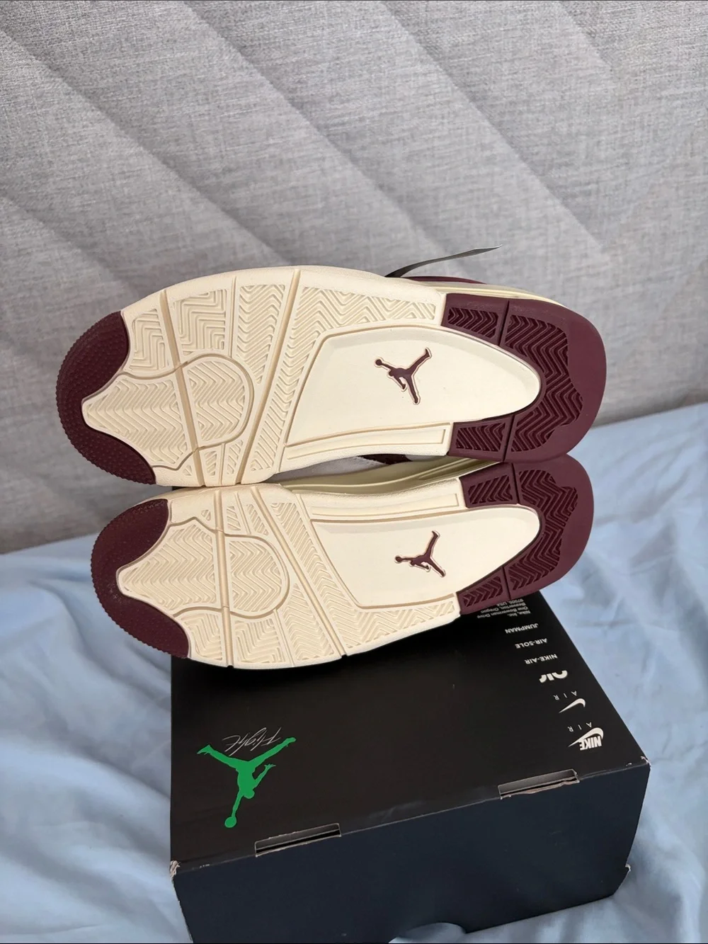 Air Jordan 4 RM Low-Top Sneakers - Burgundy, Cream & Off-White